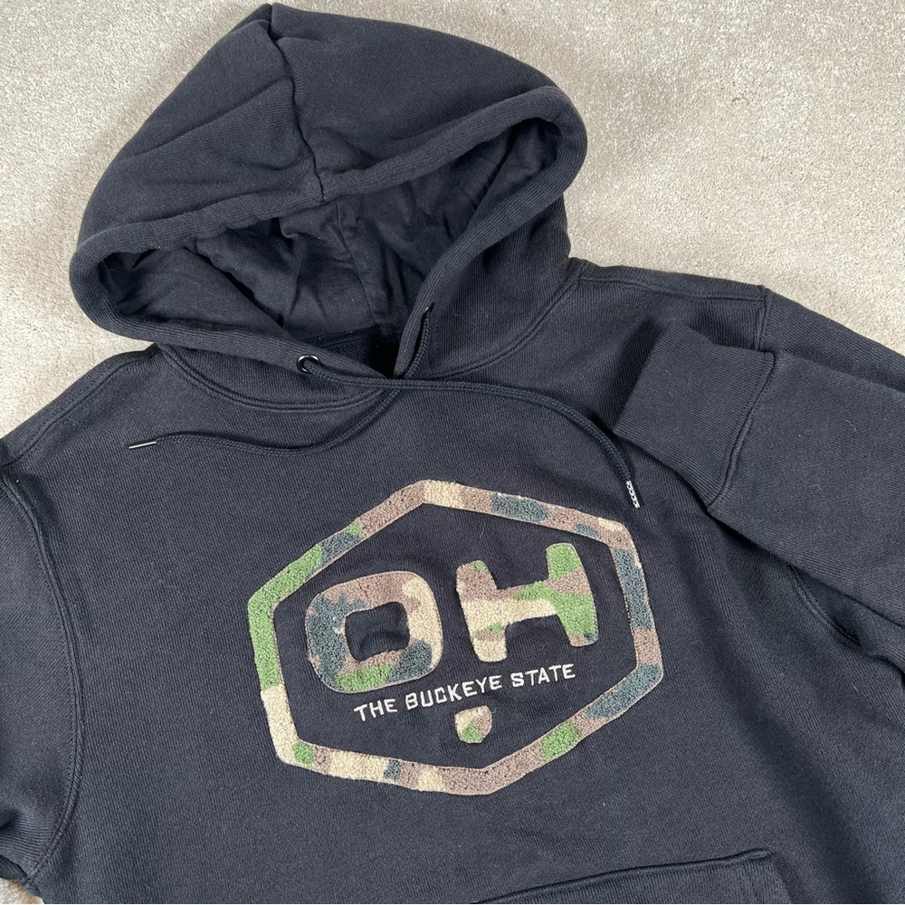 Ohio Hoodie The Buckeye State Camo Textured Sweatshirt State of Mine men's small